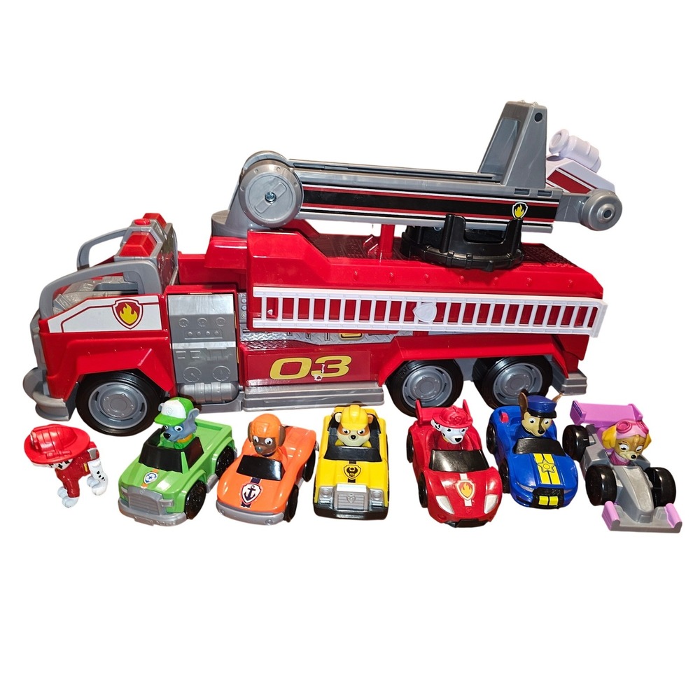 Paw Patrol Ultimate Rescue Fire Truck with 6 Mini Vehicles and Marshall Figure